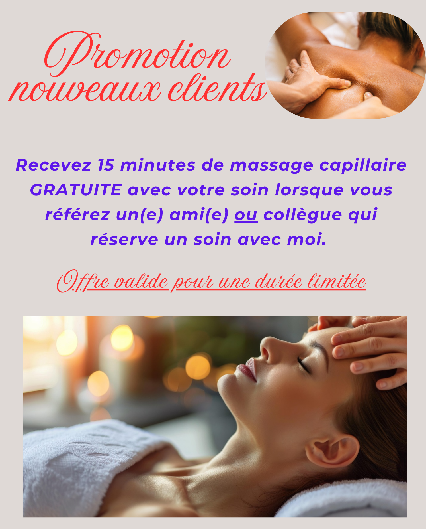 Promotion Nouveaux Clients - Massage Capillaire Gratuit